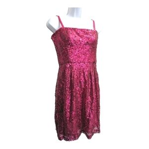 BCBG Carole pink sequin cocktail dress Barbie core